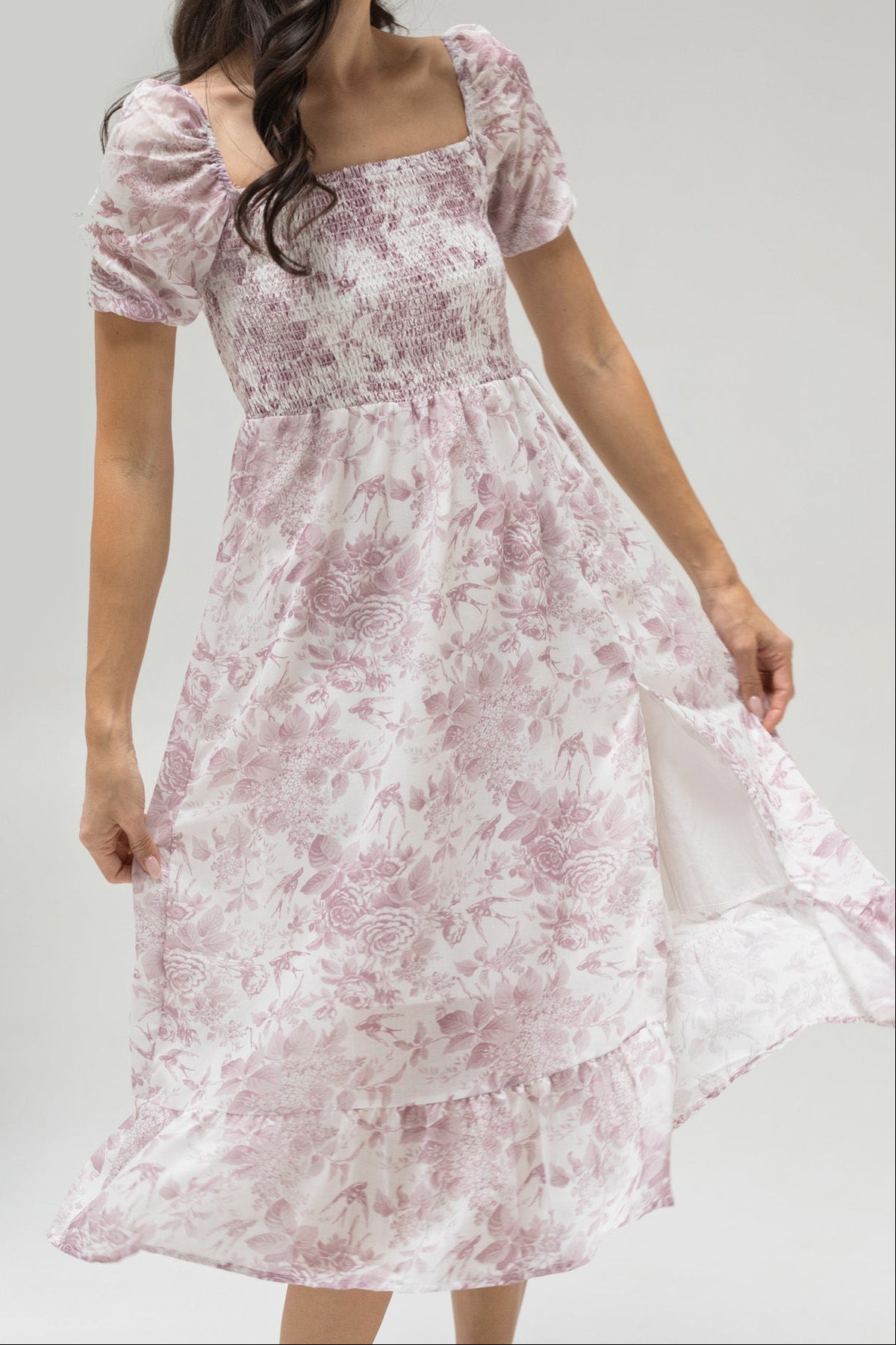 Robe midi Marie smockée