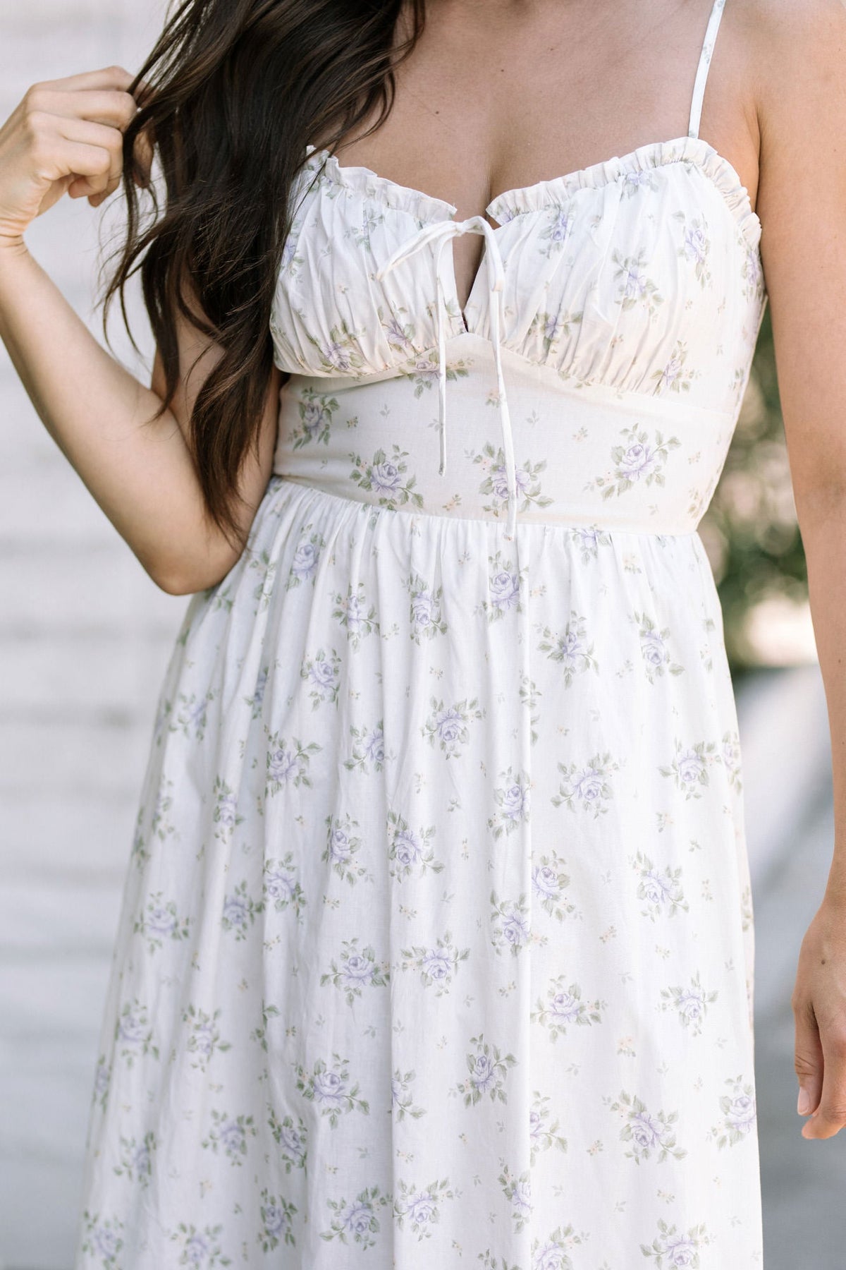 Robe midi Violet fleurie
