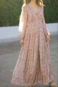 Robe longue Helena fleurie à manches longues