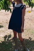 Robe Ailon noire en voile de coton