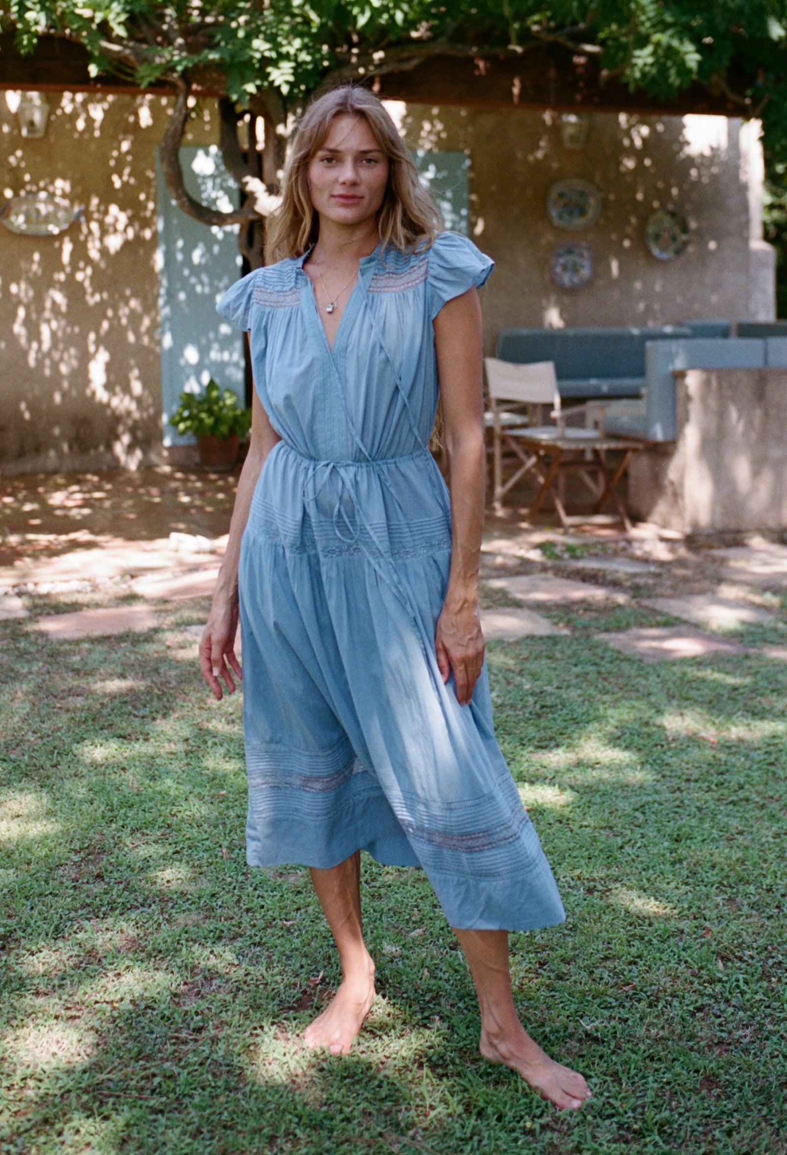 Robe Laurine ardoise en coton