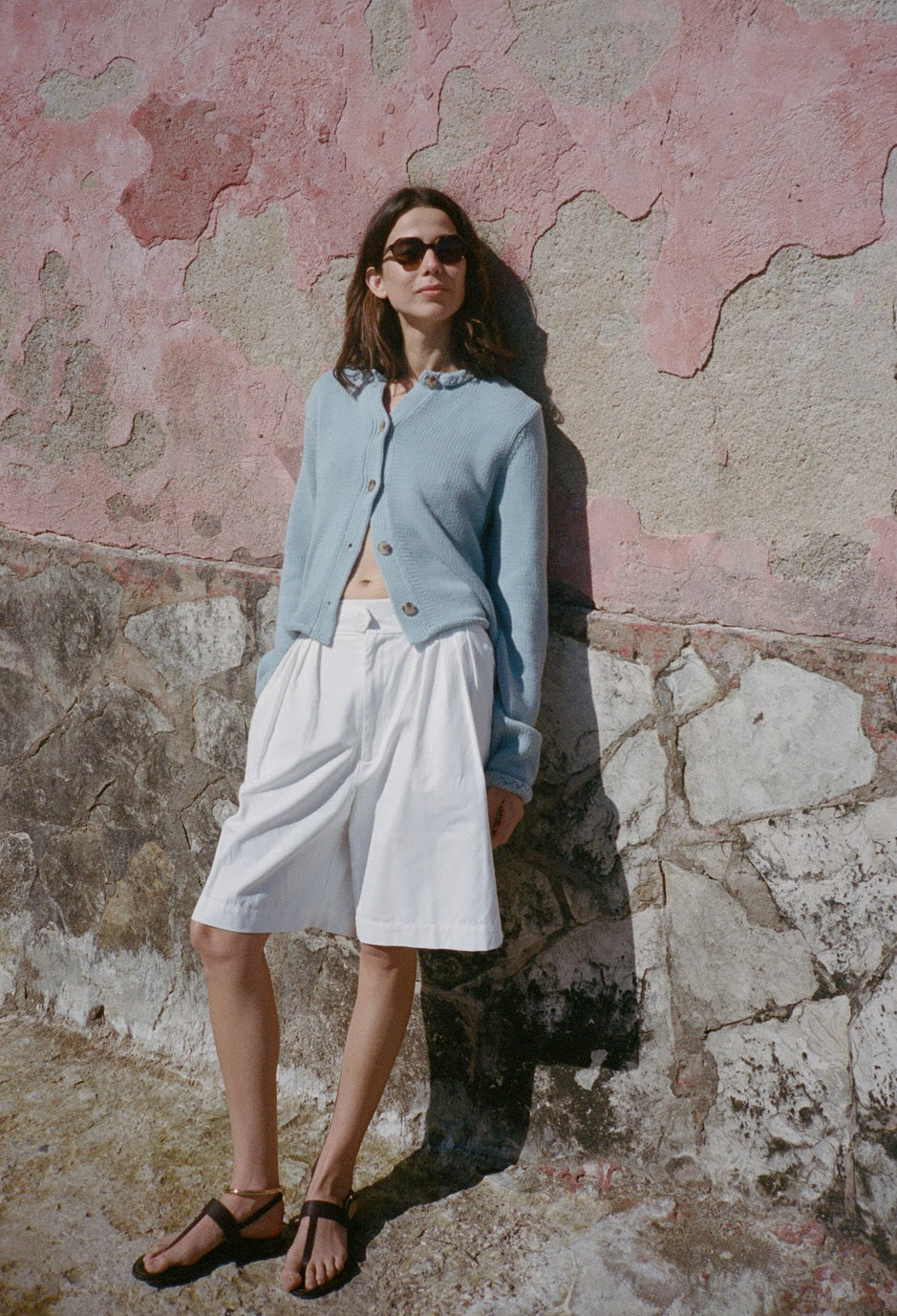 Cardigan Doris bleu jean en coton
