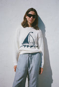 Pull Josette ivoire en maille de coton