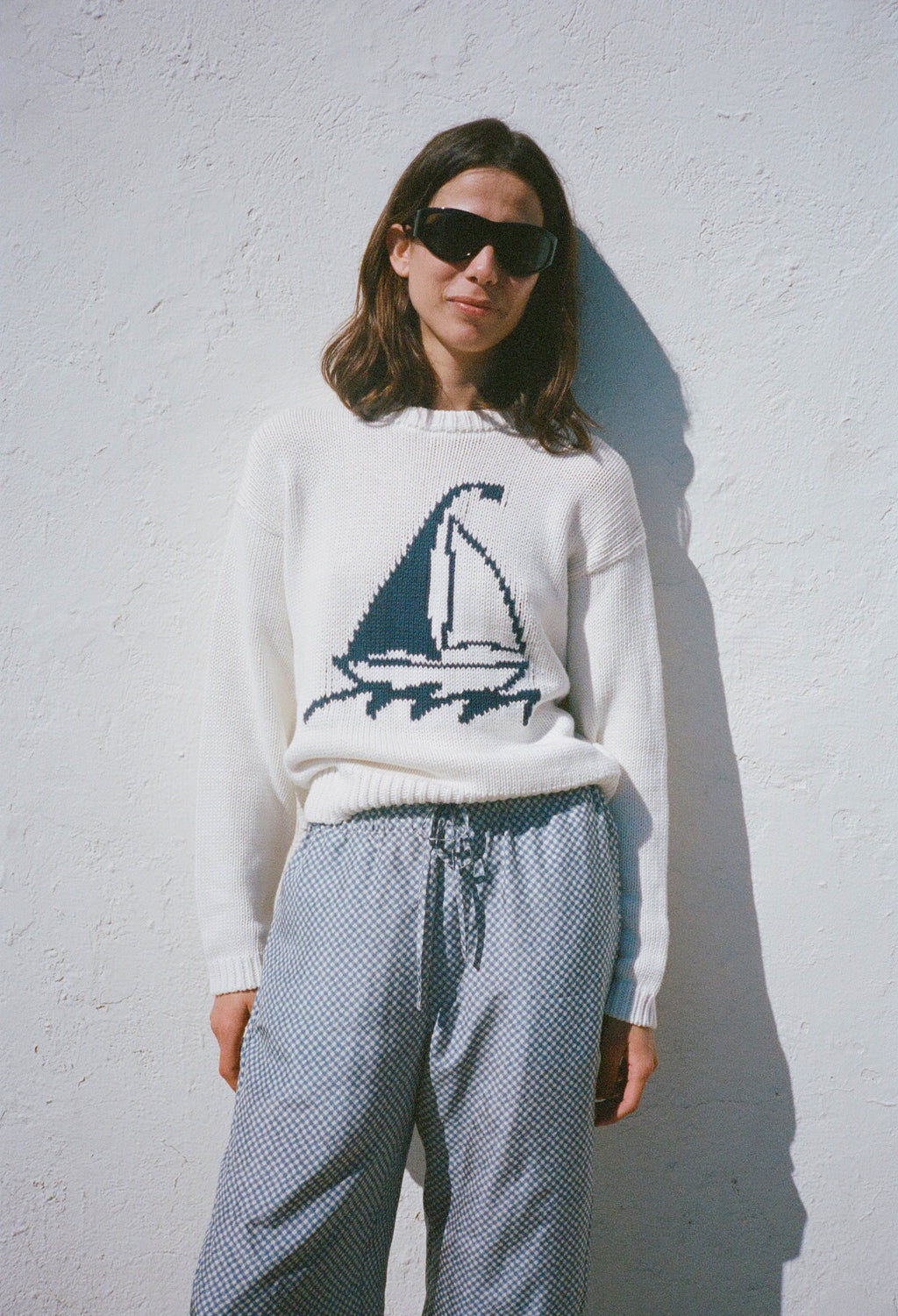 Pull Josette ivoire en maille de coton