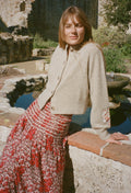 Cardigan Liane avoine en maille d'alpaga