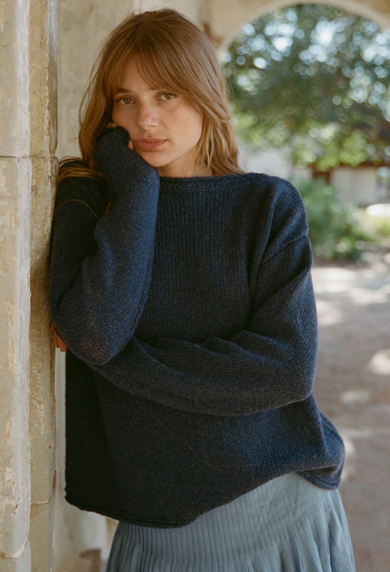 Pull Sadie denim en mélange de laine