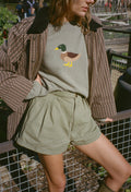 Pull Rianne bleu canard en mélange de laine