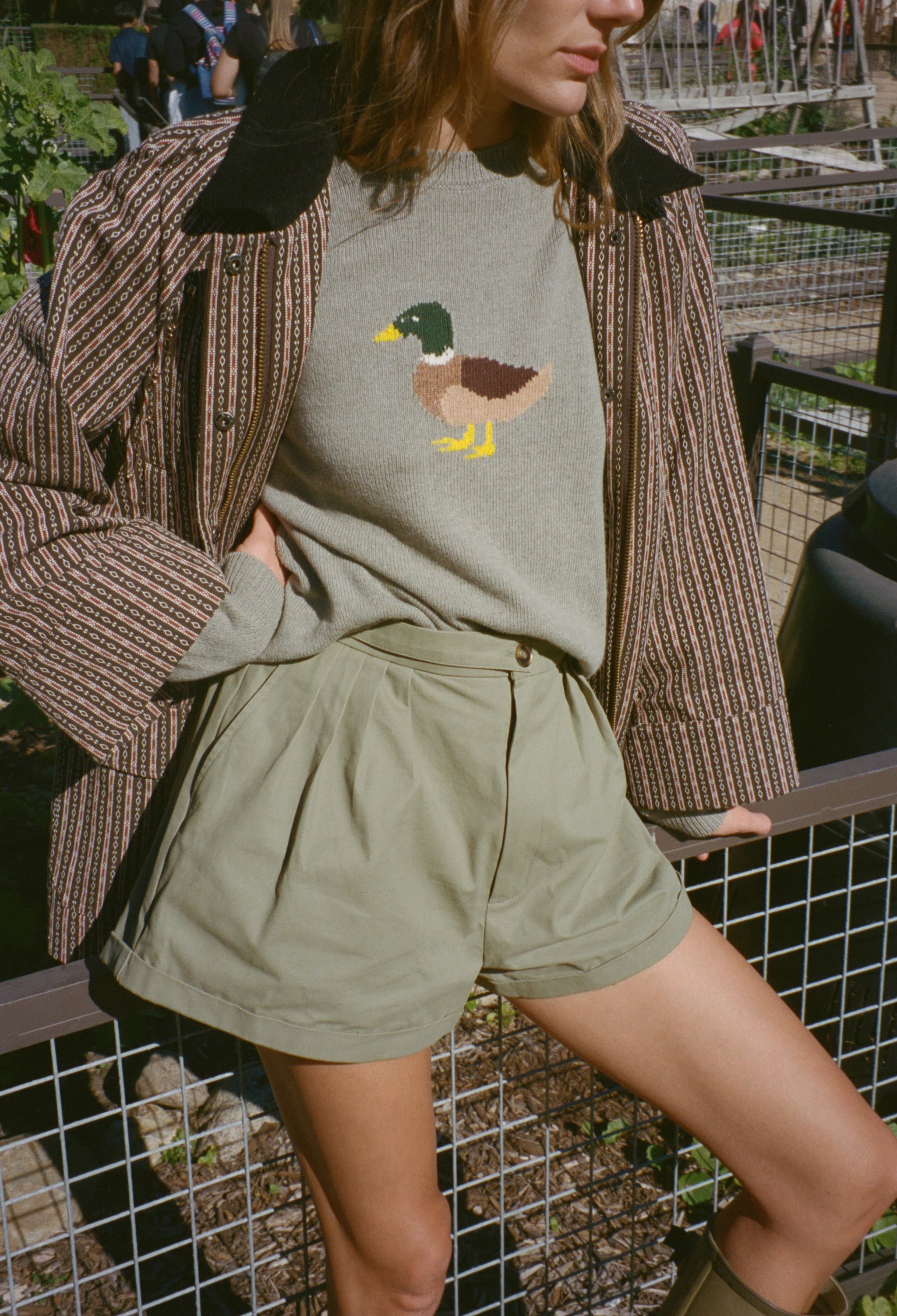 Pull Rianne bleu canard en mélange de laine