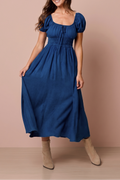 Robe midi Estelle smockée