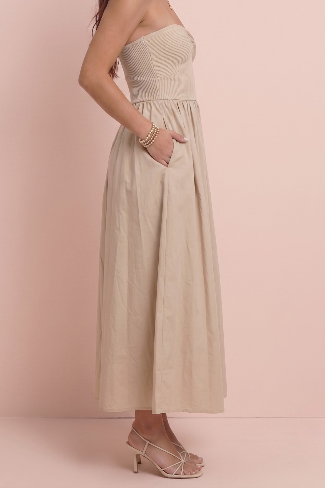 Robe midi Janet bustier torsadée