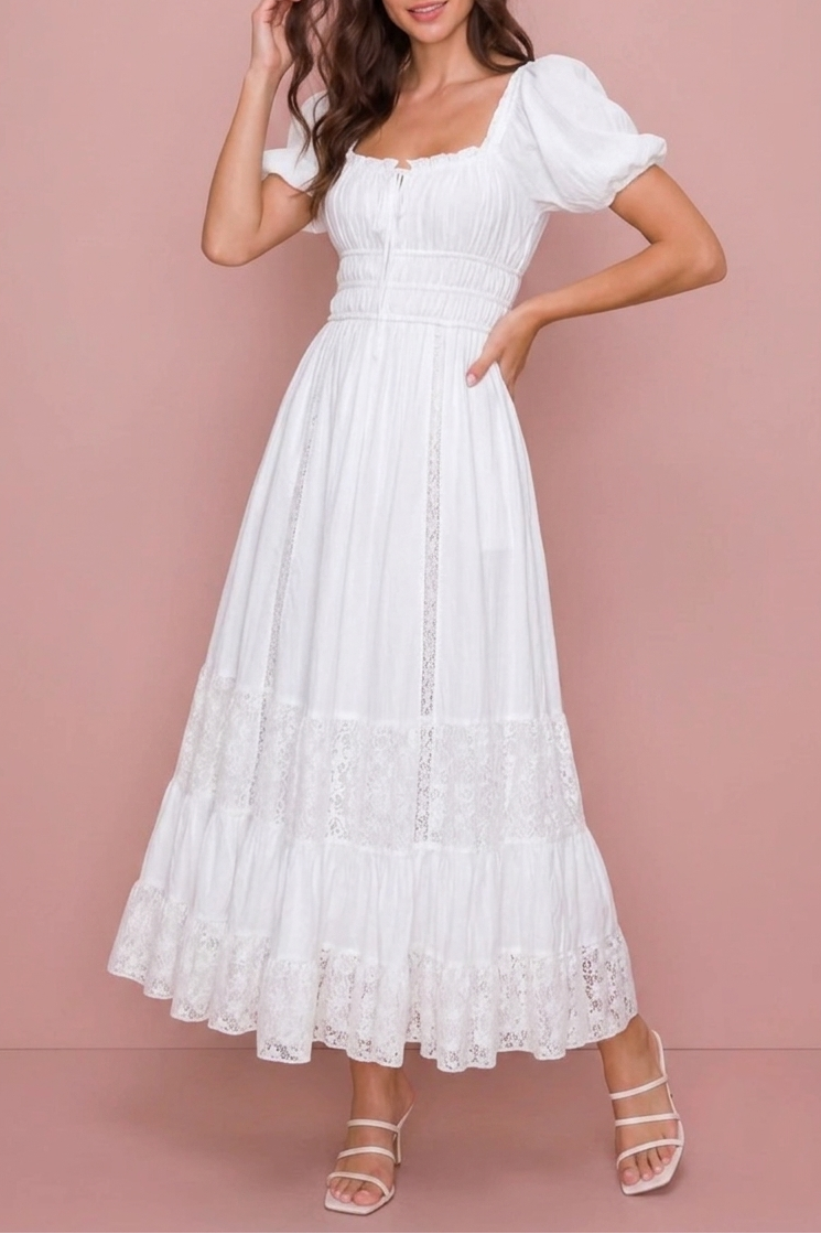 Robe longue Meadow en dentelle