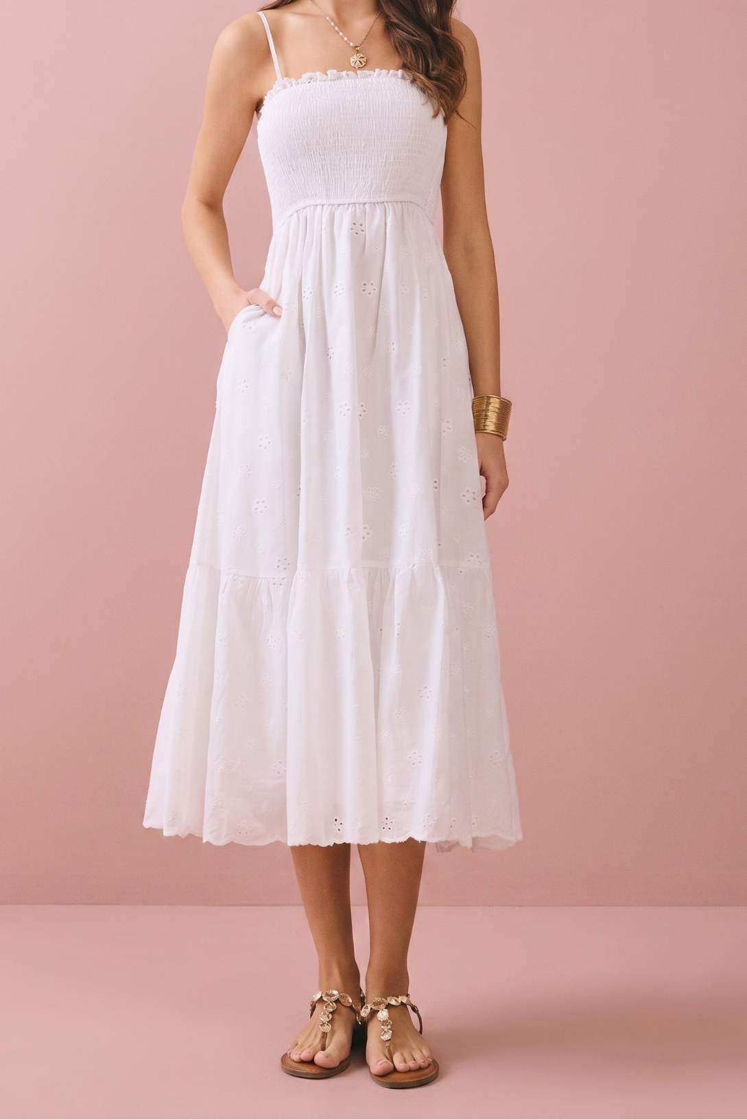 Robe midi Stephanie à volants