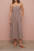 Robe midi Tillie à carreaux vichy