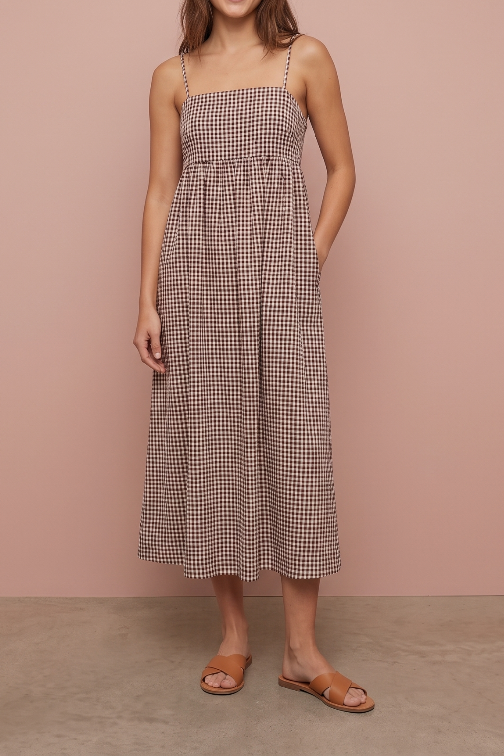 Robe midi Tillie à carreaux vichy